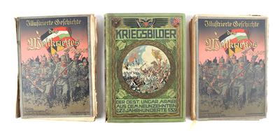 Konvolut von 3 militär. Büchern des 1. WK und von ca 30 Zeitungen, - Armi d'epoca, uniformi e militaria