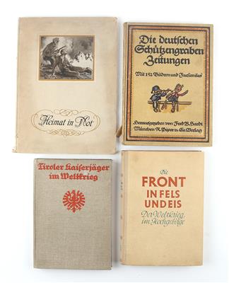 Konvolut von 4 Büchern zur Thematik 1. Weltkrieg und Gebirgskrieg, - Armi d'epoca, uniformi e militaria