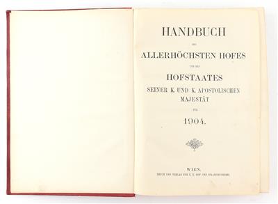 Hofschematismus des k. u. k. Hofes und des Hofstaates 1904, - Armi d'epoca, uniformi e militaria