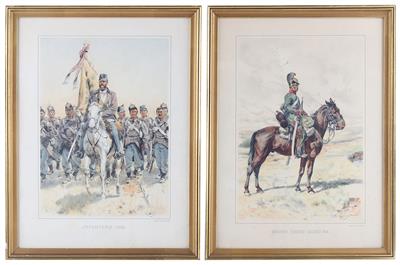 Konvolut von 2 gerahmten Drucken aus der 'Ottenfeld Mappe', - Antique Arms, Uniforms and Militaria