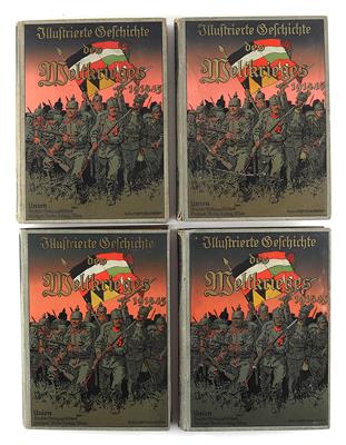Konvolut von 4 Büchern: 'Illustrierte Geschichte des Weltkrieges 1914-1916', - Antique Arms, Uniforms and Militaria