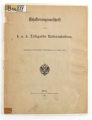 Originale Adjustierungsvorschrift für die k. u. k. Leibgarde-Reitereskadron, - Historische Waffen, Uniformen, Militaria