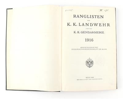 Schematismus der k. k. Landwehr und die Kriegsmarine 1916, - Historische Waffen, Uniformen, Militaria