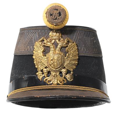 Tschako für Subalternoffiziere (Lt., OLt.) der k. u. k. Infanterie, nach der Adjustierungsvorschrift 1910/11, - Armi d'epoca, uniformi e militaria