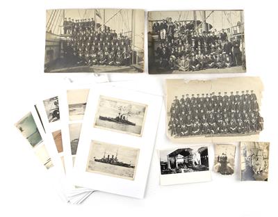 Fotokonvolut der k. u. k. Kriegsmarine, ca. 73 Stück, - Armi d'epoca, uniformi e militaria