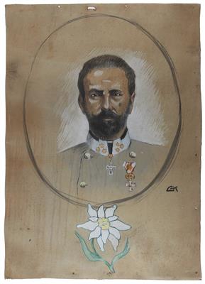 Großformatiges Aquarell 'Erzherzog Eugen', um 1914, - Armi d'epoca, uniformi e militaria