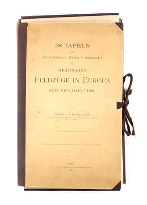 Kartenmappe 'Kriegsgeschichtliche Übersicht der wichtigsten Feldzüge seit 1792' - Starožitné zbraně