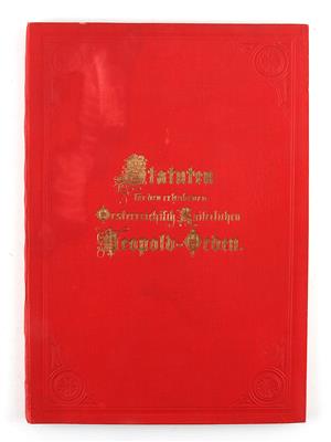 Statutenmappe für den 'Österreichisch-Kaiserlichen Leopold-Orden', - Antique Arms, Uniforms and Militaria
