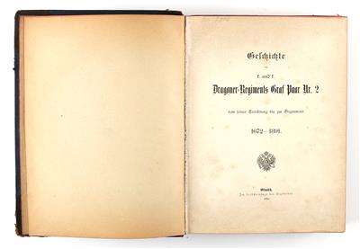 Regimentsgeschiche des k. u. k. Dragonerregimentes Graf Paar No. 2, 1691-1891, - Armi d'epoca, uniformi e militaria