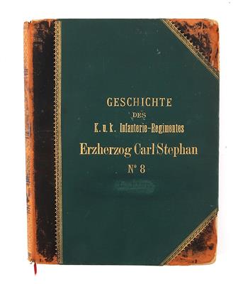 Regimentsgeschichte des k. u. k. Infanterieregiments Nr. 8 'Erzherzog Carl Stephan', - Historische Waffen, Uniformen, Militaria