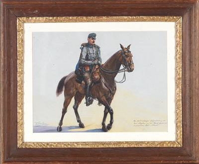 Robert v. Doblhoff (1880-1960) Aquarell 'Selbstbildnis', - Armi d'epoca, uniformi e militaria