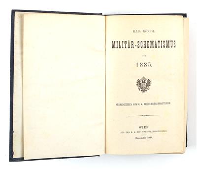 Schematismus für das k. u. k. Heer und die Kriegsmarine, JG 1885, - Historische Waffen, Uniformen, Militaria