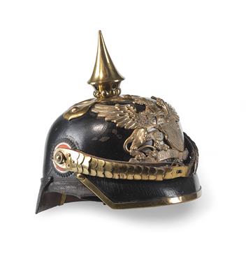 Helm (sog. 'Pickelhaube') für Reserve-Portepeeunteroffiziere der badischen Dragoner-Regimenter 20, 21, 22, - Starožitné zbraně