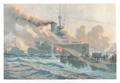 Konvolut von 2 Farbdrucken der k. u. k. Kriegsmarine: - Antique Arms, Uniforms and Militaria