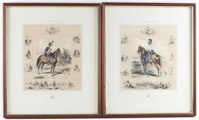 Konvolut von 24 Lithographien zur Uniformierung der k. k. Armee um 1850, - Antique Arms, Uniforms and Militaria