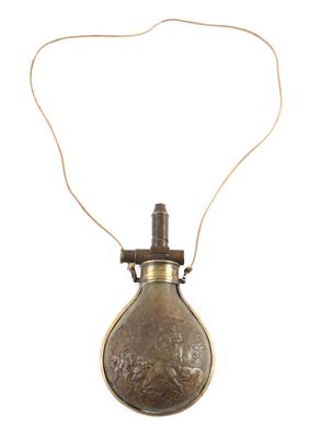 Jagdliche Pulverflasche um 1860-70, - Historische Waffen, Uniformen, Militaria