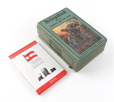 Konvolut von 11 Büchern zum Thema 1. Weltkrieg, - Historische Waffen, Uniformen, Militaria