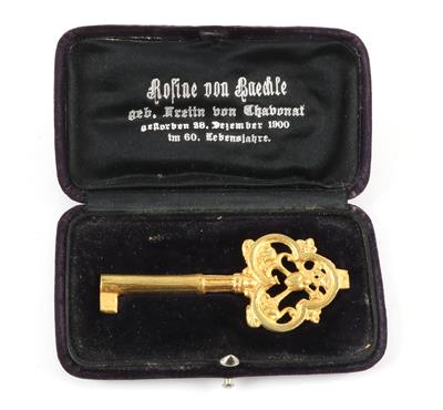 Sargschlüssel der Rosine von Bachlé, - Historische Waffen, Uniformen, Militaria