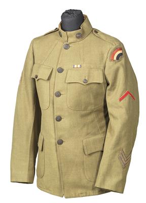 Uniformbluse M1912 für einen Sergeant der US-Expeditions-Truppen im 1. Weltkrieg (42. ID 'Rainbow Division'), - Armi d'epoca, uniformi e militaria