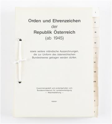 Handbuch der Orden und Ehrenzeichen der Republik Österreich (ab 1945), - Starožitné zbraně