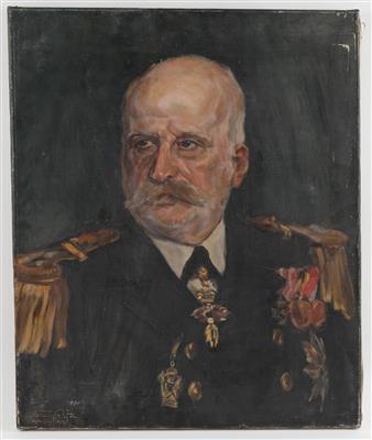 Heinz Riß (nach Wilhelm Viktor Krausz): Portrait des Admiral Rudolf Graf von Montecuccoli - Historische Waffen, Uniformen, Militaria