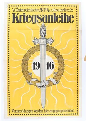 Plakat der k. u. k. Kriegsanleihe 1916, - Historische Waffen, Uniformen, Militaria