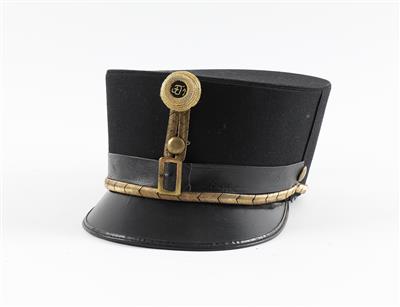 Schwarze steife Kappe M33 für Offiziere des 1. Österr. Bundesheeres, - Historische Waffen, Uniformen, Militaria