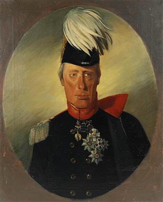 Ölgemälde Kaiser Franz II. (I.) dargestellt in preußischer Generalsuniform, - Armi d'epoca, uniformi e militaria