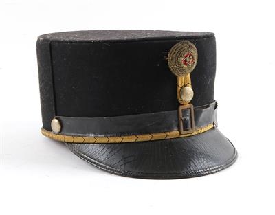 Schwarze steife Kappe M33 für Militärmusiker des österr. Bundesheeres - Armi d'epoca, uniformi e militaria