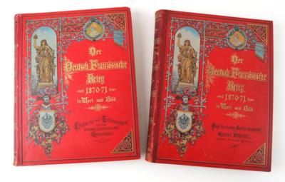 2 Bände 'Der Deutsch-Französische Krieg 1870-71 in Wort und Bild', - Armi d'epoca, uniformi e militaria