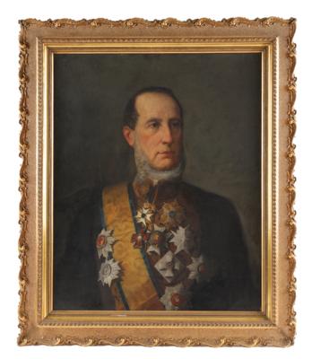 Ölportrait eines wahrscheinlich königlich schwedischen Diplomaten, Minister oder Staatsbeamten am Ende des 19. Jh., - Antique Arms, Uniforms & Militaria