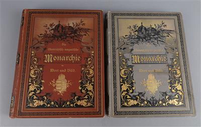 Konvolut von 2 Bänden des sog. 'Kronprinzenwerks', hrsg. v. Kronprinz Rudolf: - Armi d'epoca, uniformi e militaria