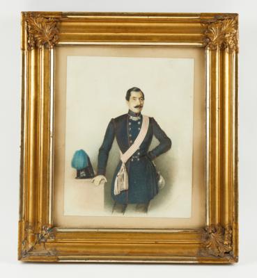 Friedrich Poruckl, Portrait eines Offiziers der Wr. Nationalgarde, - Armi d'epoca, uniformi e militaria