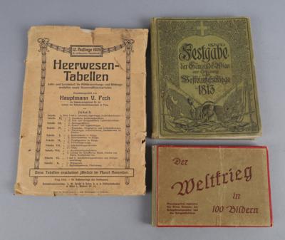 Konvolut von 3 militärischen Büchern und einer Kartensammlung: - Antique Arms, Uniforms and Militaria