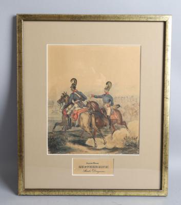 Konvolut von 4 Lithographien zur Uniformierung der k. k. Armee um 1840, - Armi d'epoca, uniformi e militaria