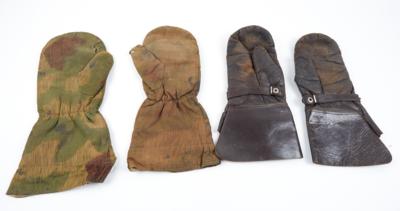 2 Paare dt. militärische Handschuhe aus dem 2. WK: - Historische Waffen, Uniformen und Militaria