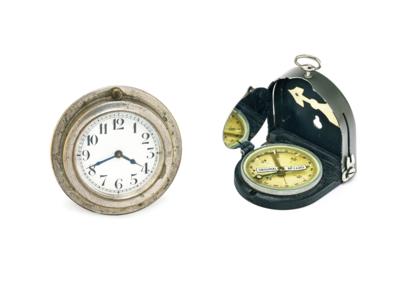 Militärische Instrumentenbrett-Uhr, wahrscheinlich aus einem Aeroplan des 1. WK, - Armi d'epoca, uniformi e militaria