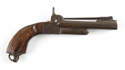Lefaucheux Kipplaufpistole, - Historische Waffen, Uniformen & Militaria