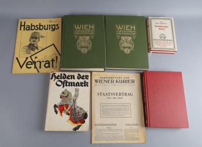 Konvolut von 6 Büchern u. 4 Broschüren zur Geschichte Österreichs: - Antique Arms, Uniforms & Militaria