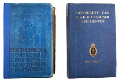 Regimentsgeschichte d. k. u. k. 6. Dragoner-Regiments in 2 Bänden: - Armi d'epoca, uniformi e militaria