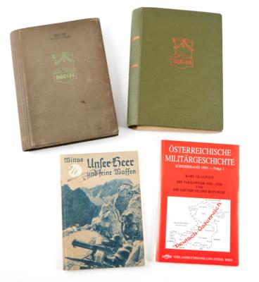 Konvolut von zwei Büchern und 2 Broschüren zum Thema 1. Österreichisches Bundesheer: - Antique Arms, Uniforms and Militaria
