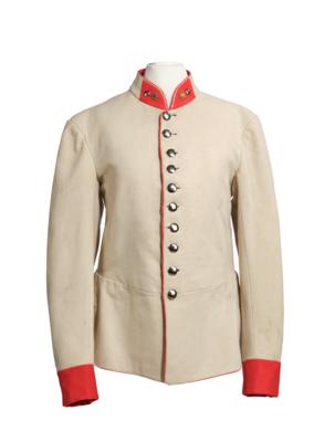 Weißer Waffenrock M1855 für einen Leutnant der k. k. Kürassiere, - Armi d'epoca, uniformi e militaria