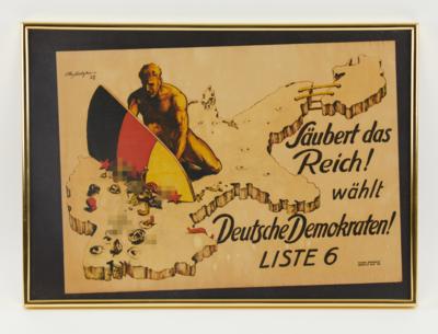 Konvolut von 2 politischen Plakaten aus den 1920er-Jahren der Weimarer Republik in Deutschland: - Armi d'epoca, uniformi e militaria