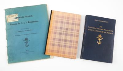K. u. k. Kriegsmarine: Konvolut von einer Adjustierungsvorschrift und 2 Büchern: - Historische Waffen, Uniformen & Militaria