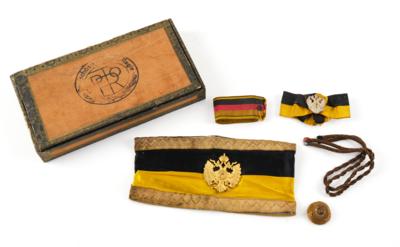 K. u. k. Armbinde für den (militärischen) Kommandanten eines Bahnhofkommandos im Etappenbereich, - Armi d'epoca, uniformi e militaria