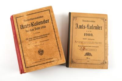 Konvolut von 2 Niederösterreichischen Amtskalendern, - Antique Arms, Uniforms and Militaria