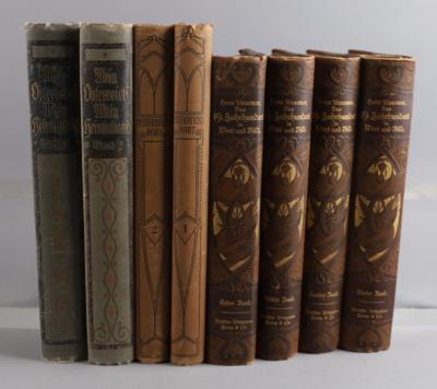 Konvolut von 3 mehrbändigen, großformatigen Werken (8 Bücher) zum Thema k. u. k. Monarchie: - Antique Arms, Uniforms and Militaria