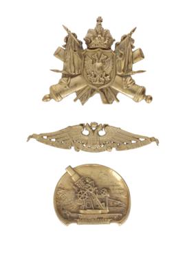 K. u. k. Armee: Konvolut von 2 Wandwappen und einer Erinnerungsschale der k. u. k. Armee, - Armi d'epoca, uniformi e militaria