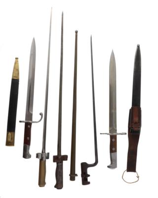 Konvolut Bajonette, 5 Stück: - Antique Arms, Uniforms and Militaria