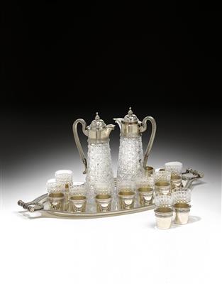 "FABERGÉ" – A liquor set for 12 individuals, - Silver